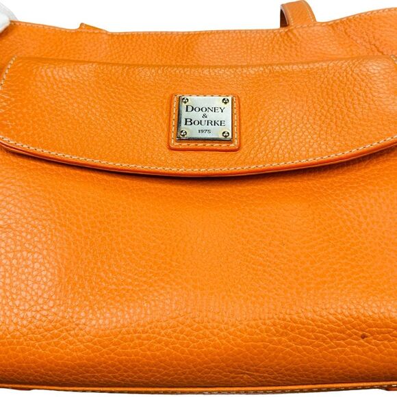 Vintage Dooney & Bourke Janine Pebbled Leather Satchel Bag 11.5” x 8.5” x 4.25” - Picture 9 of 15